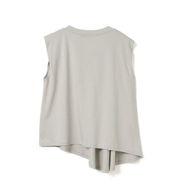 mizuiro ind「mizuiro ind Vネックアシンメトリーノースリーブプルオーバー」|Tシャツ・カットソー|