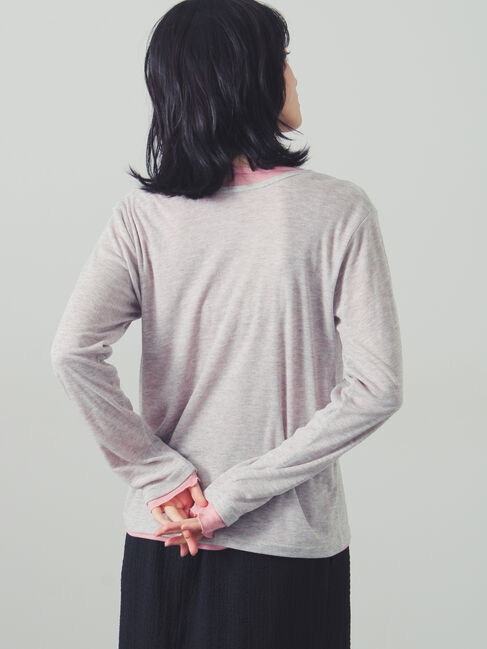 Samansa Mos2「シアー配色コンビカットソー」|Tシャツ・カットソー|