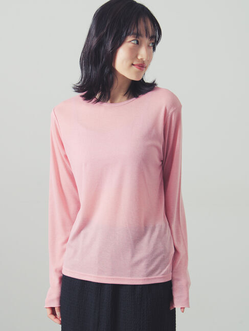 Samansa Mos2「シアー配色コンビカットソー」|Tシャツ・カットソー|