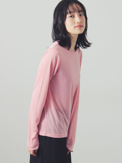 Samansa Mos2「シアー配色コンビカットソー」|Tシャツ・カットソー|