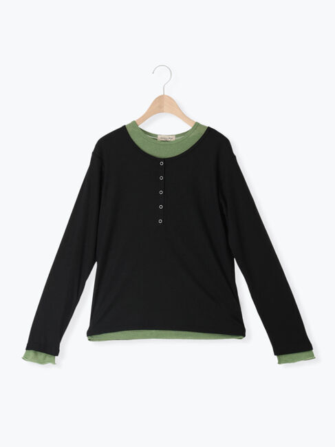 Samansa Mos2「シアー配色コンビカットソー」|Tシャツ・カットソー|