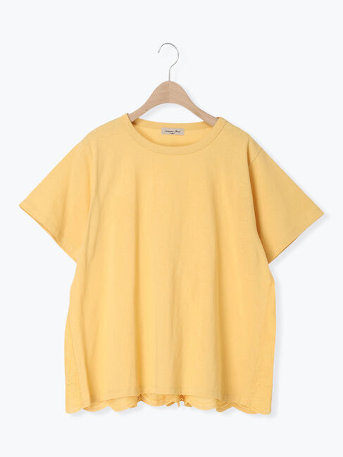 Samansa Mos2「【接触冷感】バックスカラップレースTシャツ」|Tシャツ・カットソー|イエロー