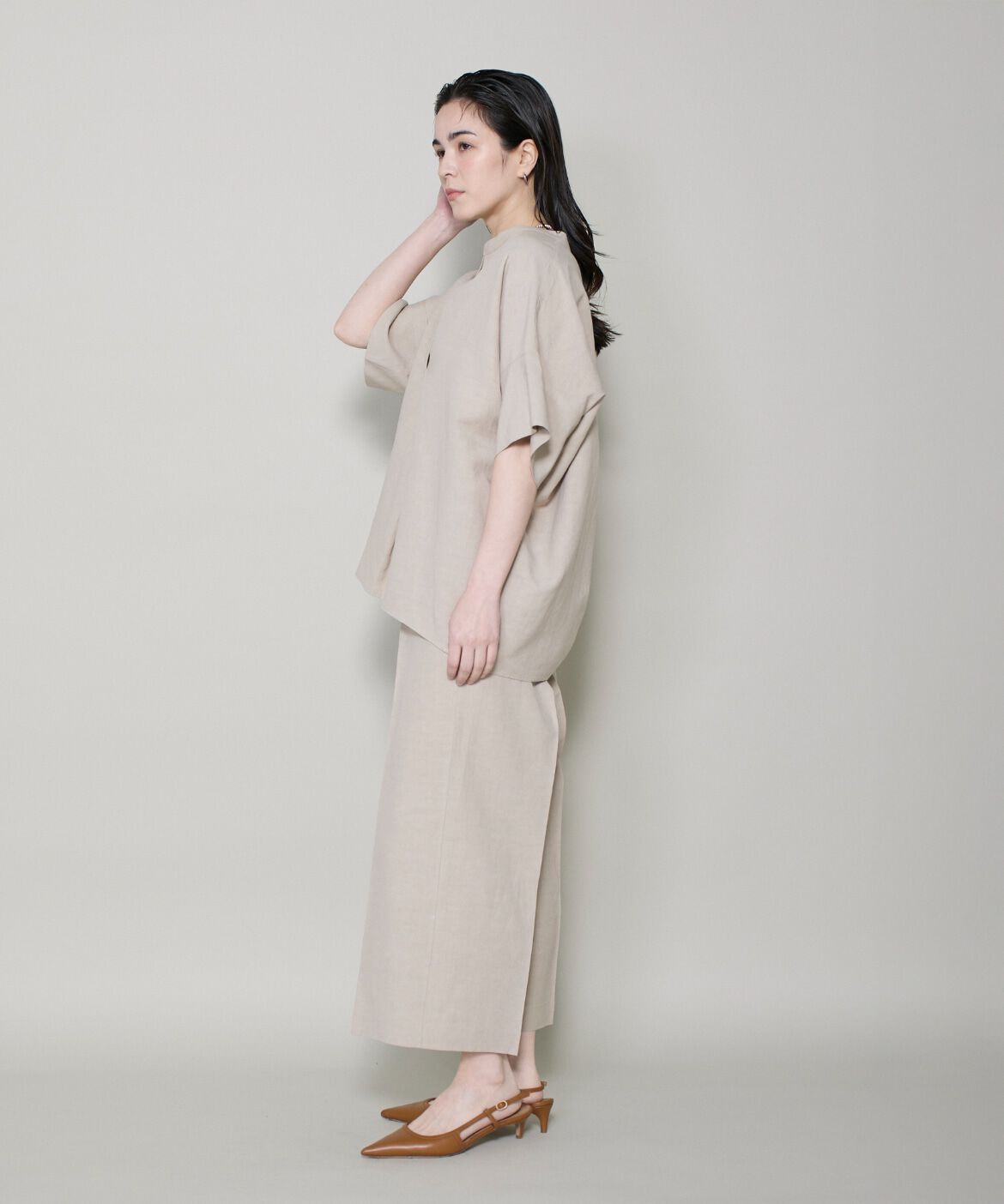 DAY by DAY it&rsquo;s international「ﾘﾈﾝｵｰﾊﾞｰｻｲｽﾞｽｷｯﾊﾟｰｼｬﾂ|華奢見え叶うｵｰﾊﾞｰｻ」|シャツ・ブラウス|