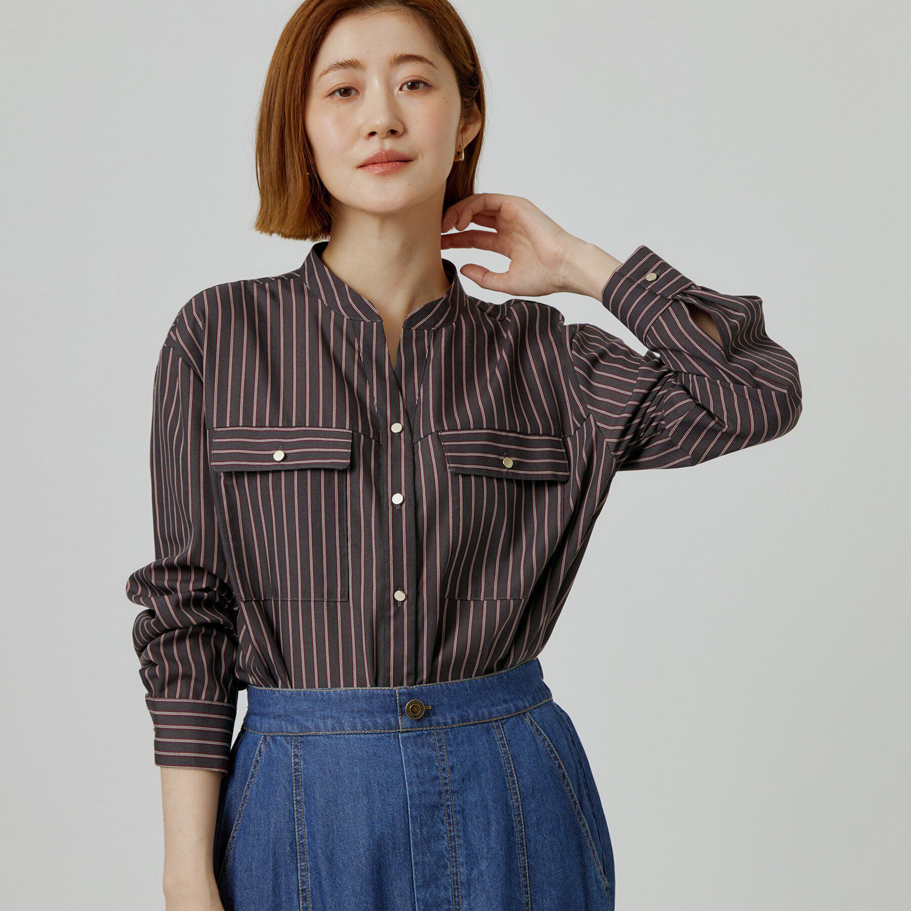 grove「ワークポケット付スキッパーシャツ」|シャツ・ブラウス|