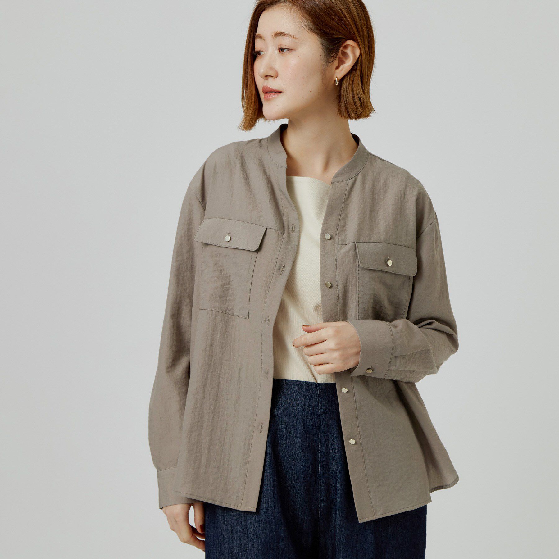 grove「ワークポケット付スキッパーシャツ」|シャツ・ブラウス|