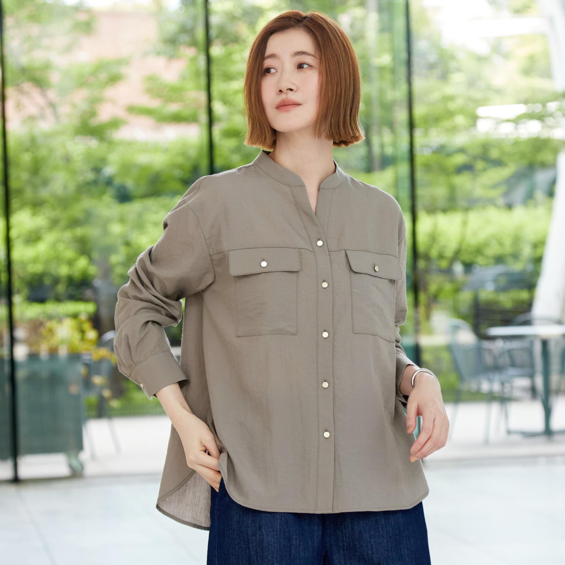 grove「ワークポケット付スキッパーシャツ」|シャツ・ブラウス|