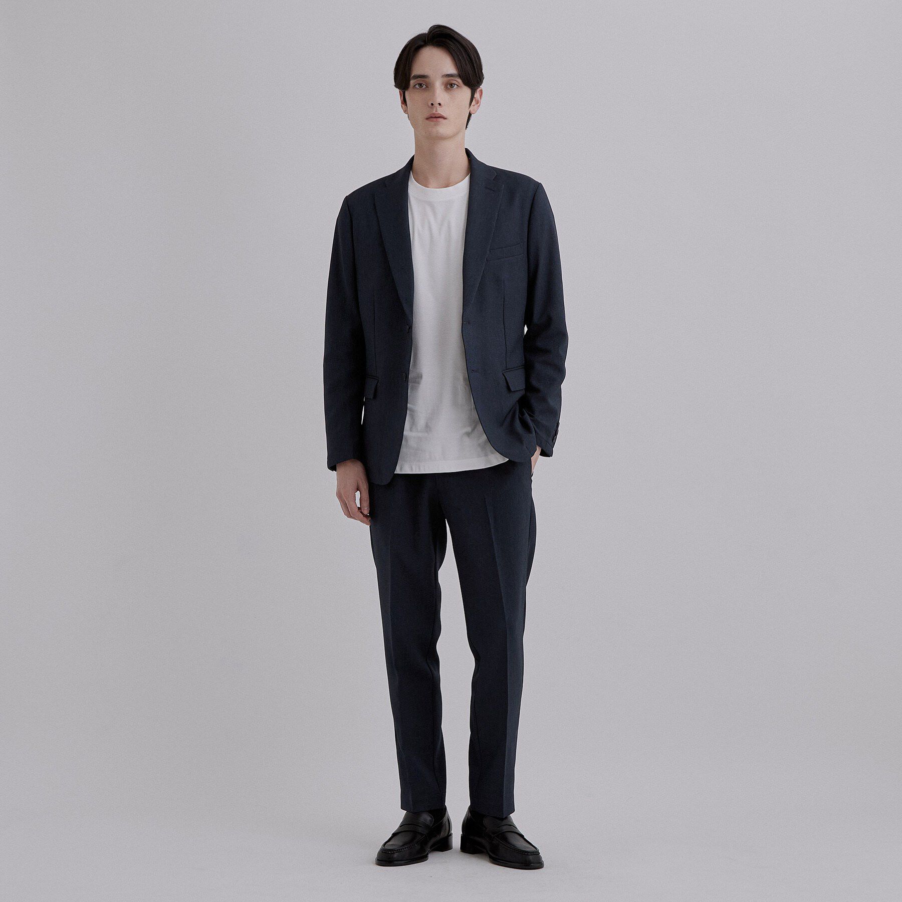 tk.TAKEO KIKUCHI「【365日対応】PINHEADシングルセットアップ/上下2点セット/ONOFF兼用/ストレッチ/洗え」|スーツ|ブルー(093)