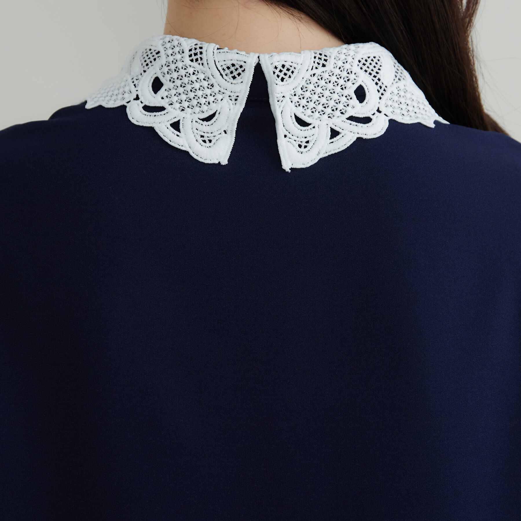 Couture broach「【お顔まわり彩る】レース衿ジョーゼットブラウス」|シャツ・ブラウス|
