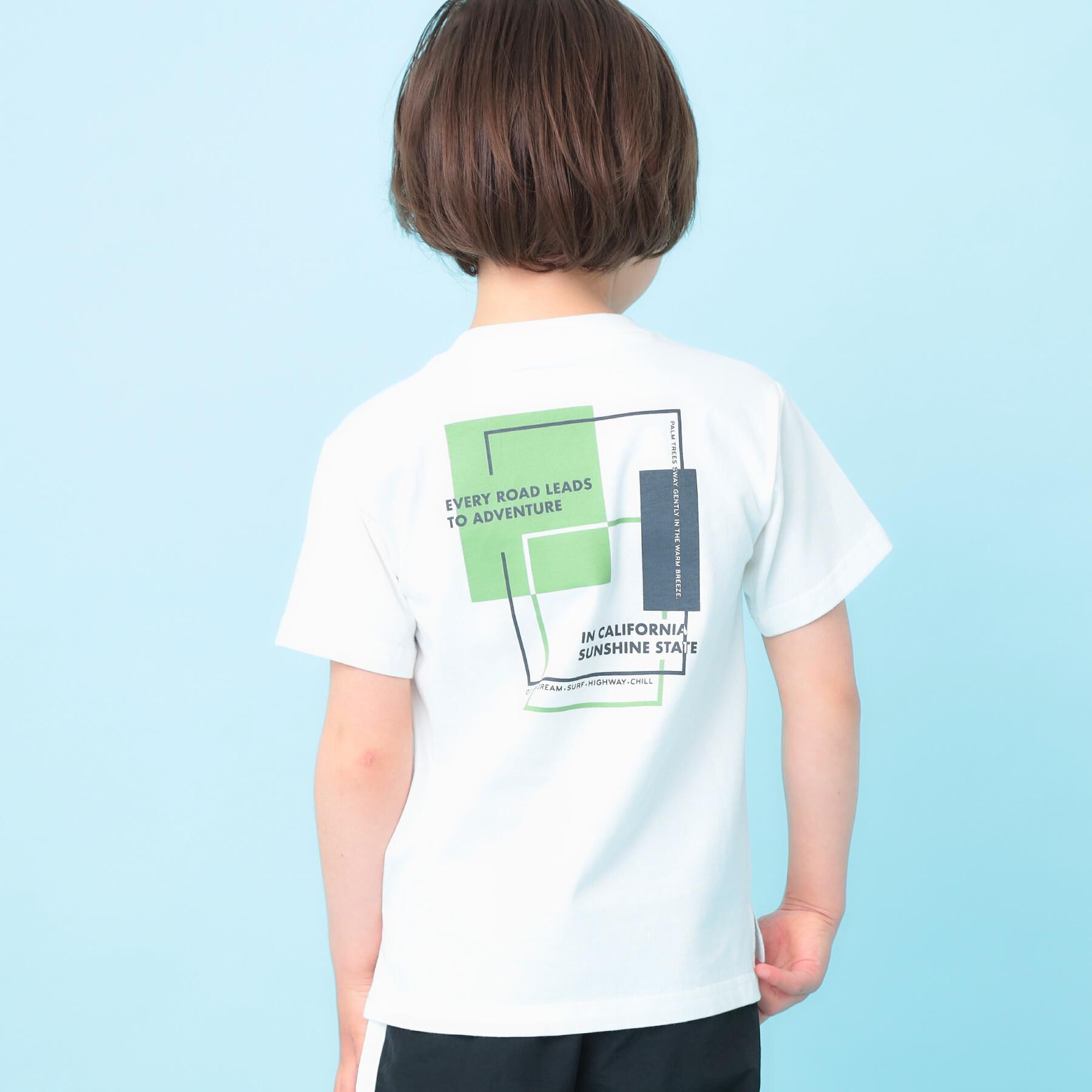 THE SHOP TK「天竺アソートプリント半袖Tシャツ 幾何学アート、スパンコール、飛行機」|Tシャツ・カットソー|