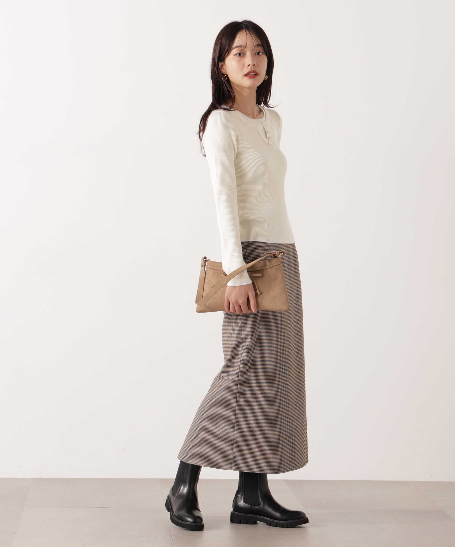 PROPORTION BODY DRESSING「ギンガムナロータイトスカート 25AW」|スカート|