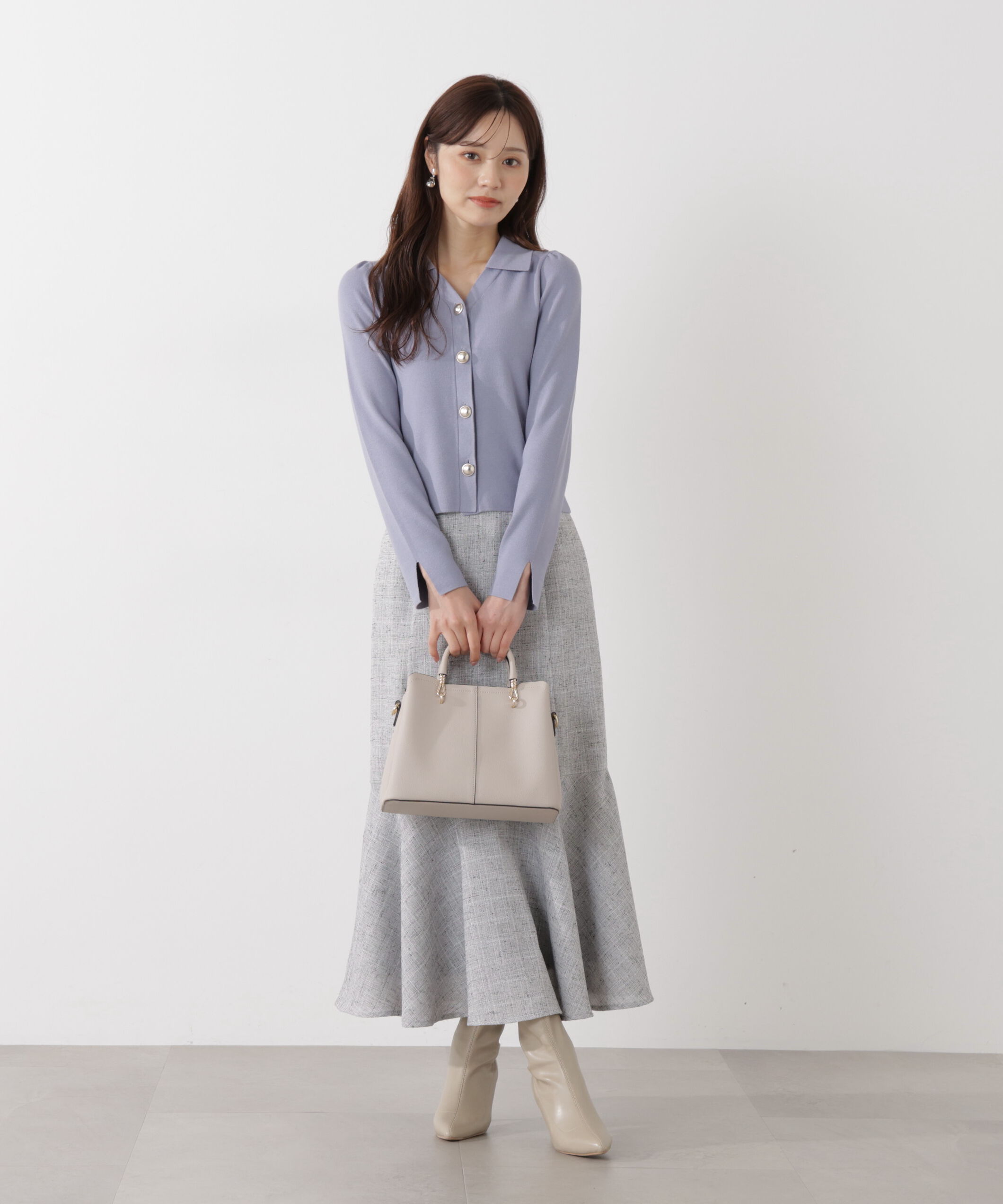 PROPORTION BODY DRESSING「＜ウォッシャブル/UV＞衿付き総針ニット」|ニット・セーター|