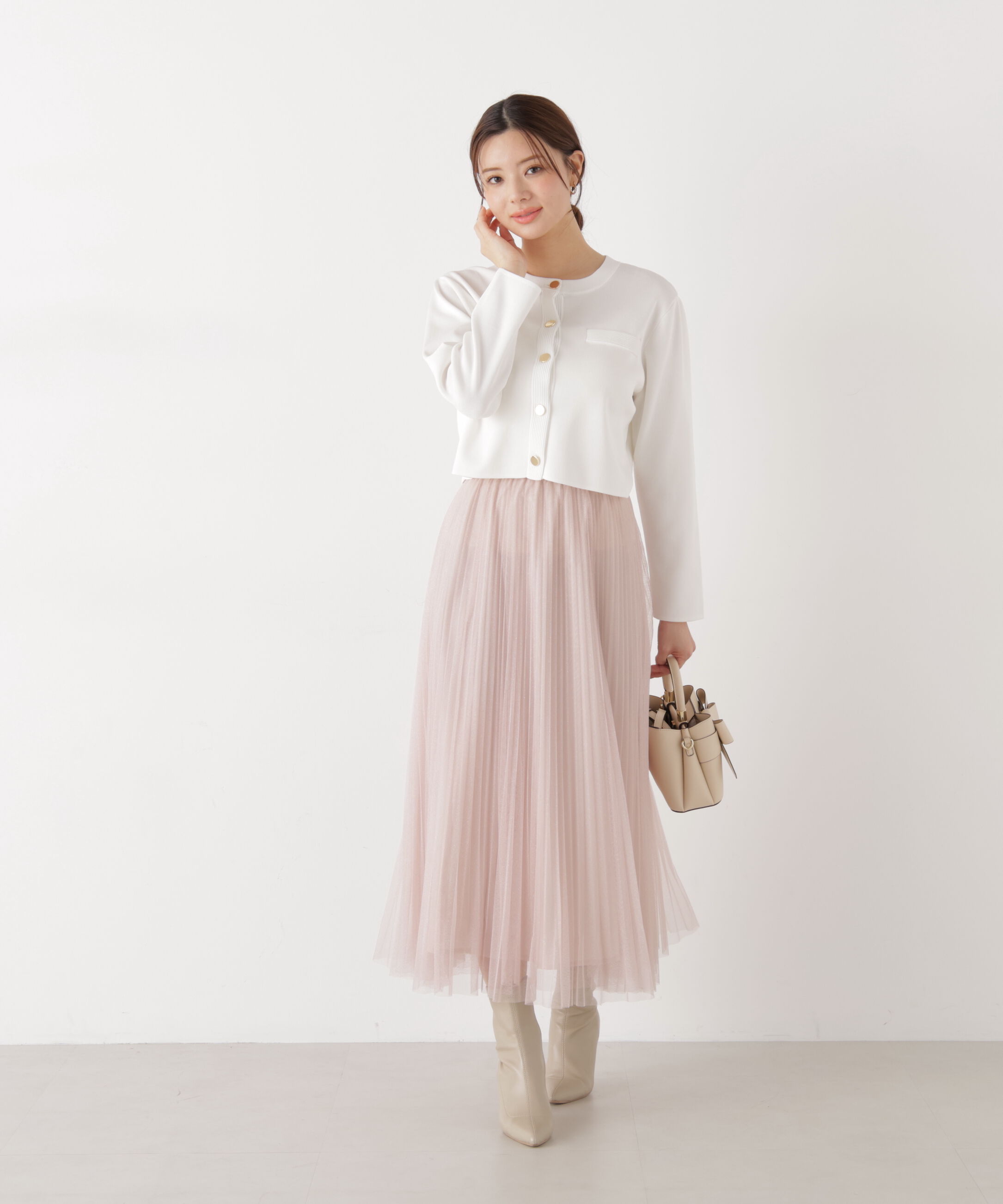 PROPORTION BODY DRESSING「〈a/mie〉シルク混ニットカーディガン　26SS」|ニット・セーター|