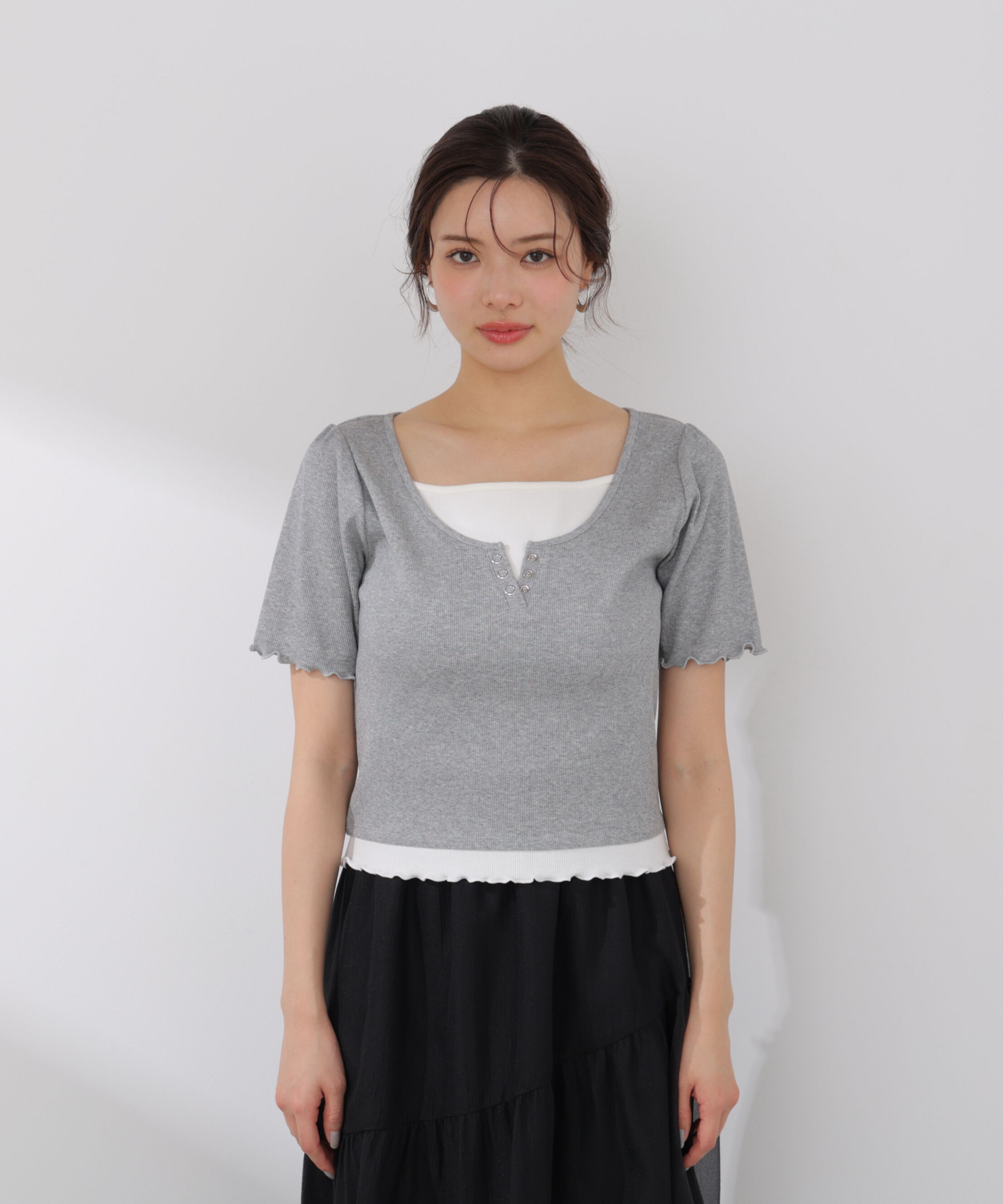 PROPORTION BODY DRESSING「見せかけヘンリーネックカットソー」|Tシャツ・カットソー|