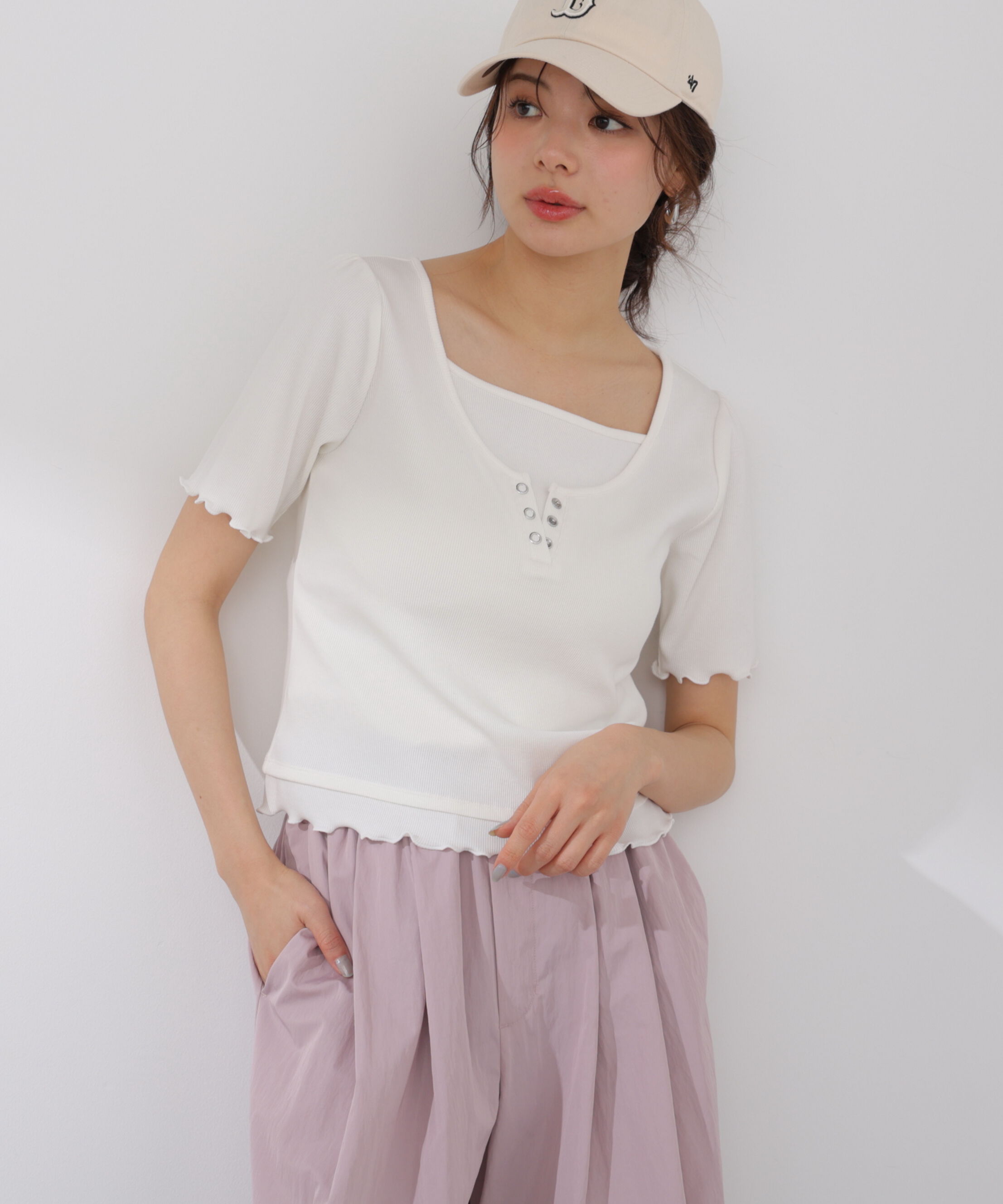 PROPORTION BODY DRESSING「見せかけヘンリーネックカットソー」|Tシャツ・カットソー|