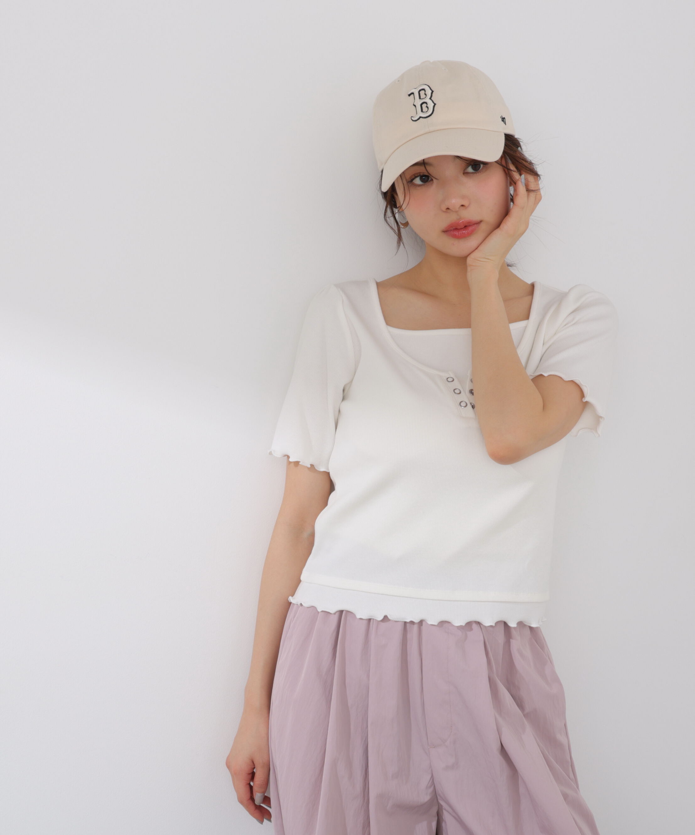 PROPORTION BODY DRESSING「見せかけヘンリーネックカットソー」|Tシャツ・カットソー|