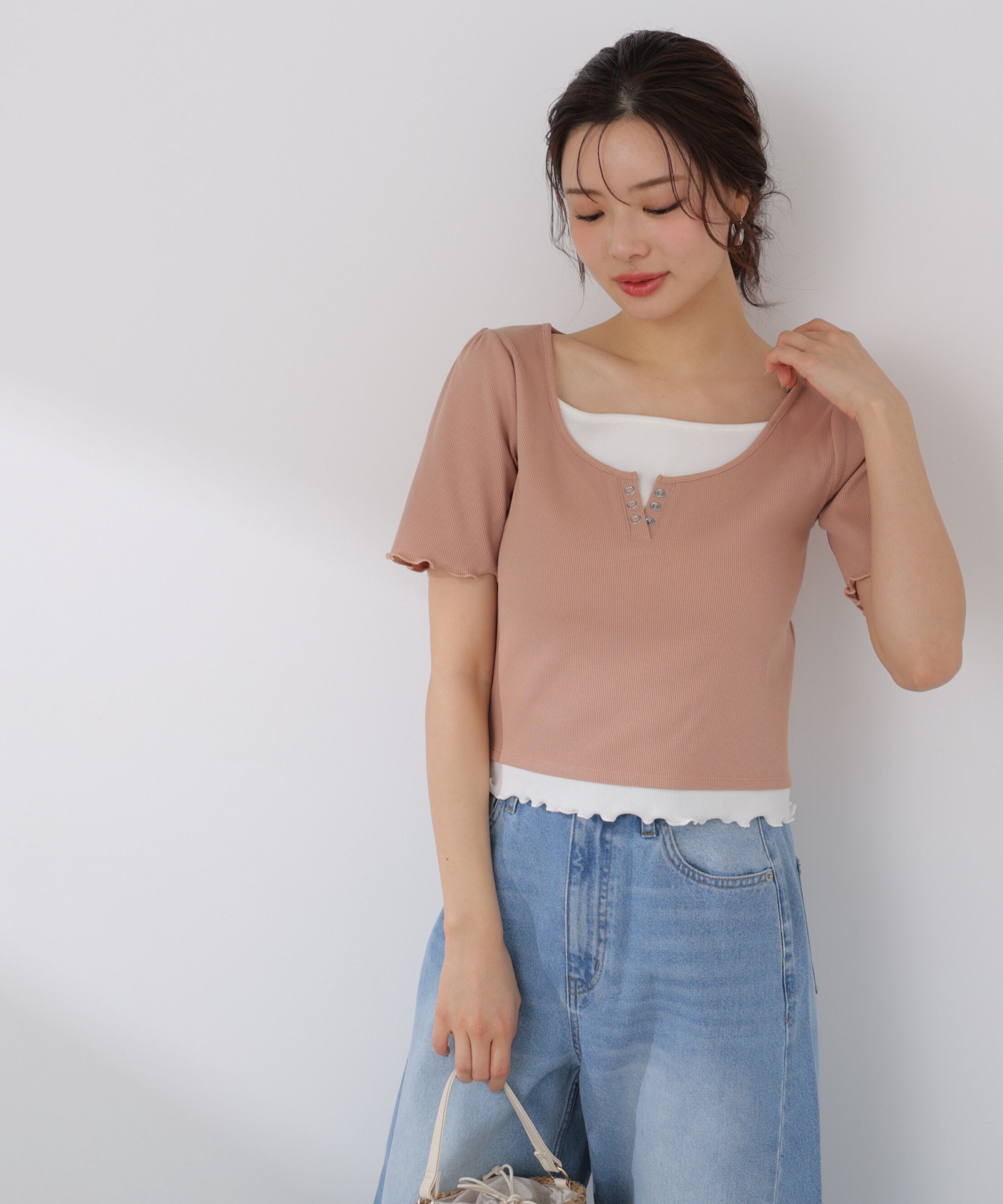 PROPORTION BODY DRESSING「見せかけヘンリーネックカットソー」|Tシャツ・カットソー|