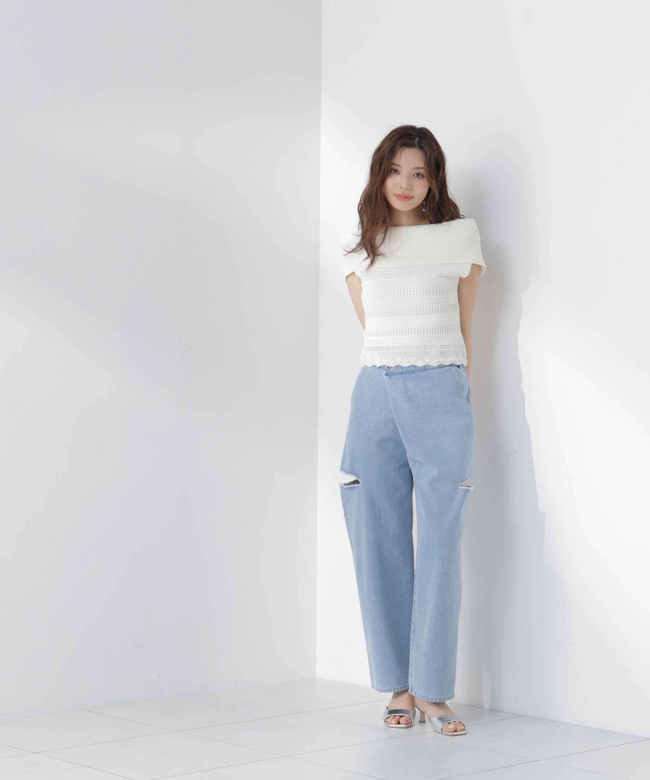 PROPORTION BODY DRESSING「＜中川紅葉さん着用＞透かし編みオフショルセットアップ」|ワンピース|