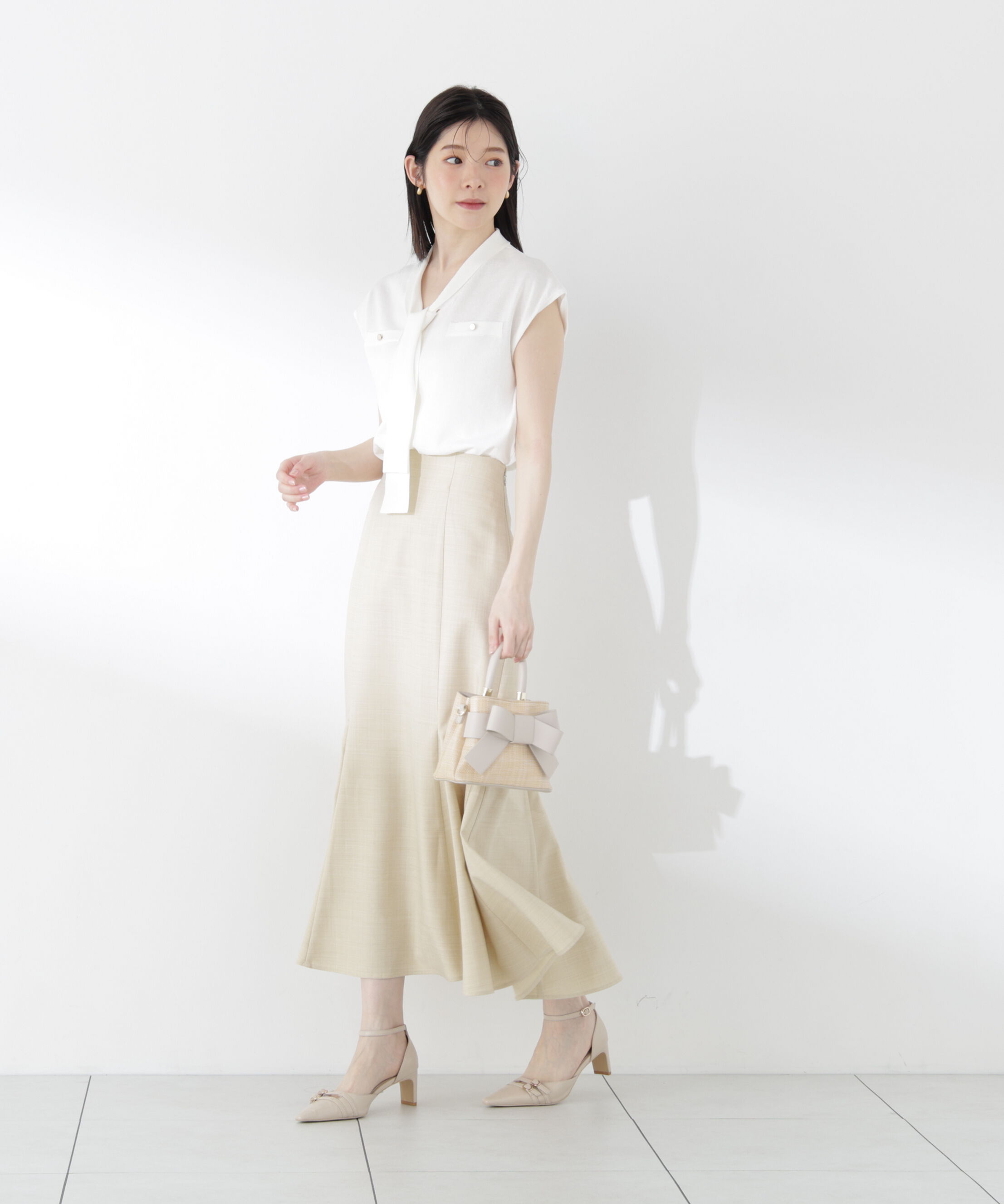 PROPORTION BODY DRESSING「＜中川紅葉さん着用＞Vネックタイ付きニット」|ニット・セーター|