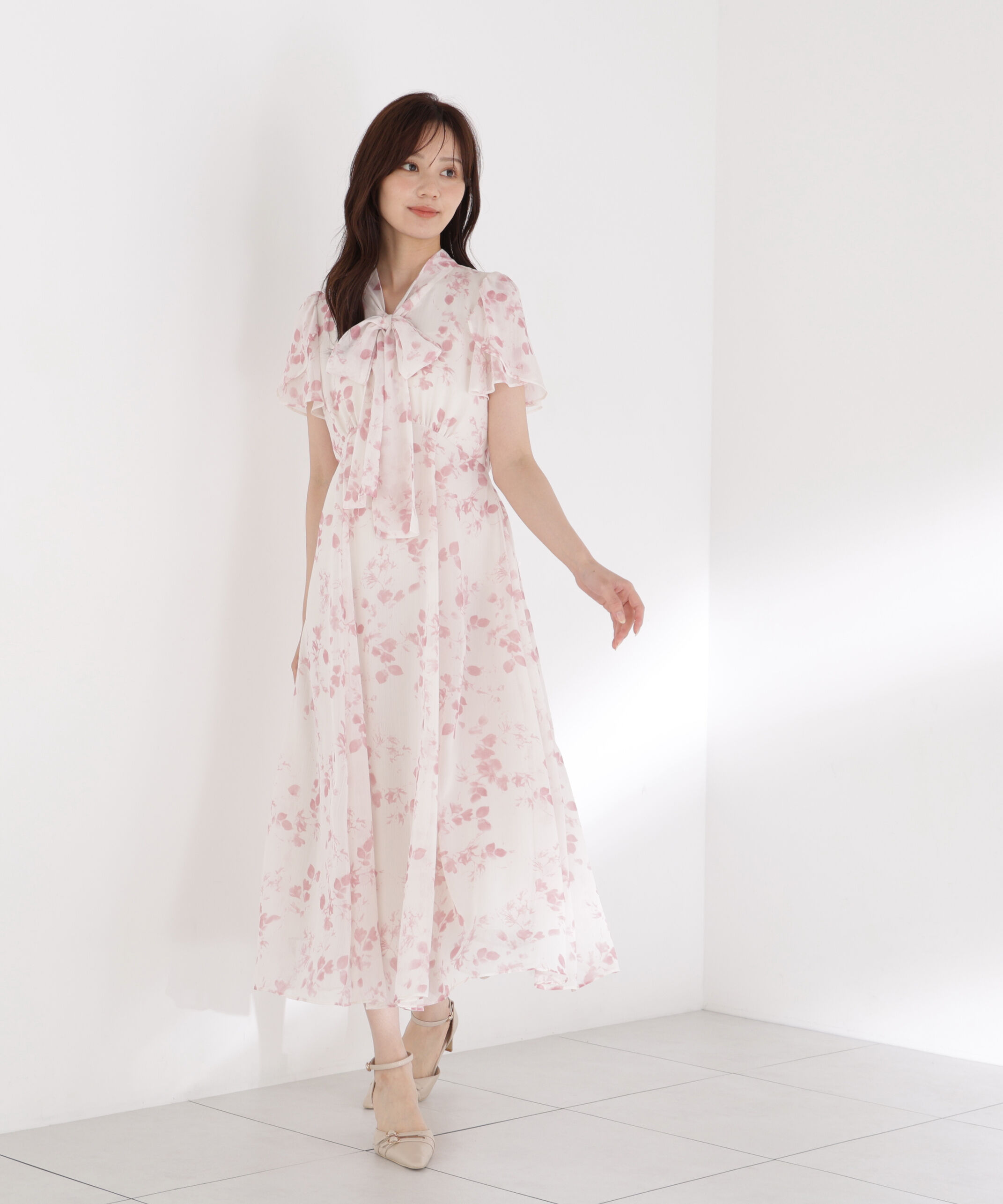 PROPORTION BODY DRESSING「フラワープリントボウタイワンピース」|ワンピース|