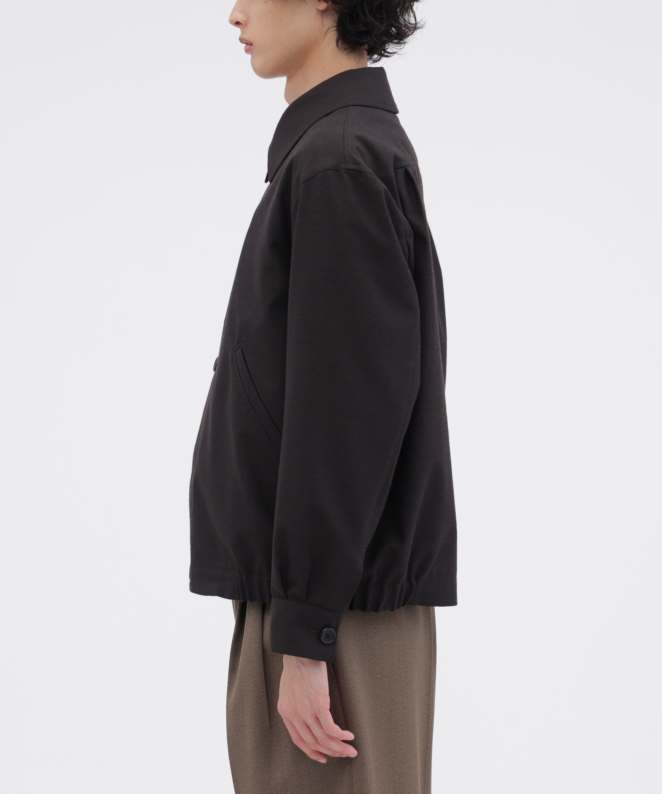 MARGARET HOWELL「YARN DYE WOOL PLAINWEAVE BLOUSON」|ブルゾン・スタジャン|