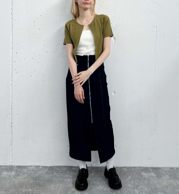 archives「&rsquo;Ｗｚｉｐハーフスリーブモチモチリブニット&rsquo;」|カーディガン|
