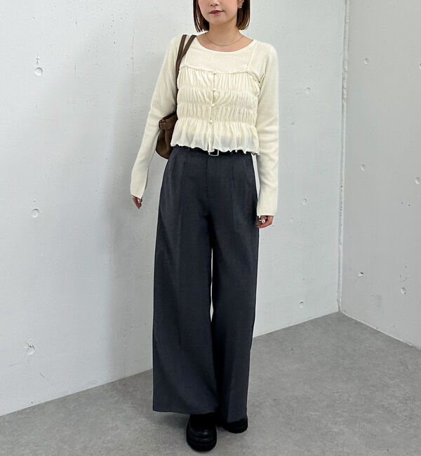archives「ベロアシャーリングビスチェ&times;リブニットプルオーバーＳＥＴ」|カーディガン|
