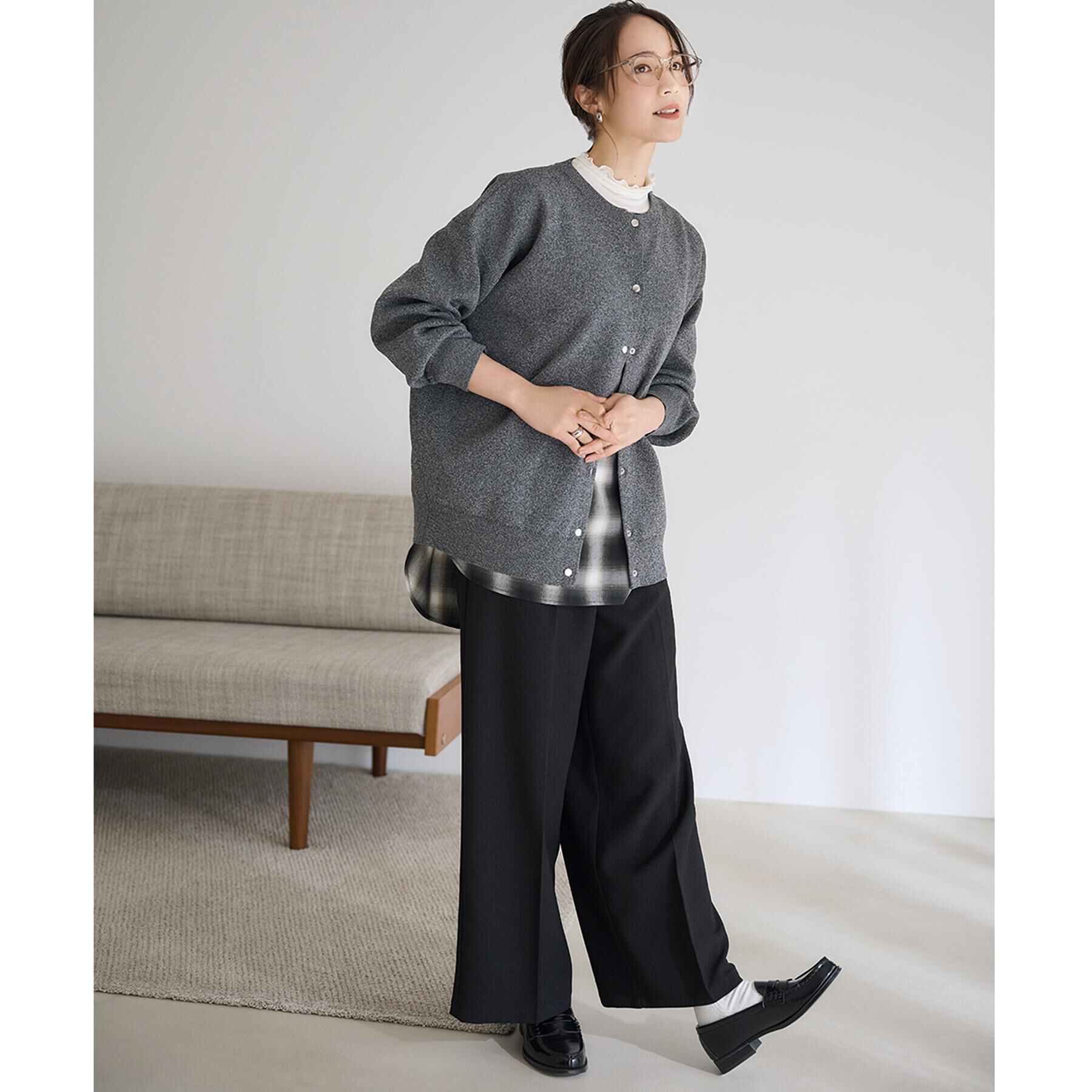 SHOO･LA･RUE「【セットアップ可/洗濯機可】軽やかに羽織れる スポンディッシュ ニットカーディガン」|カーディガン|