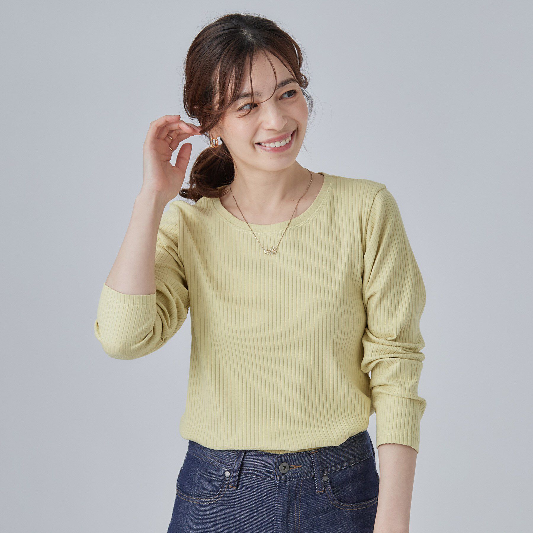 SHOO･LA･RUE「【S-LL】シンプルだから使いやすい すっきり見えの長袖トップス」|Tシャツ・カットソー|