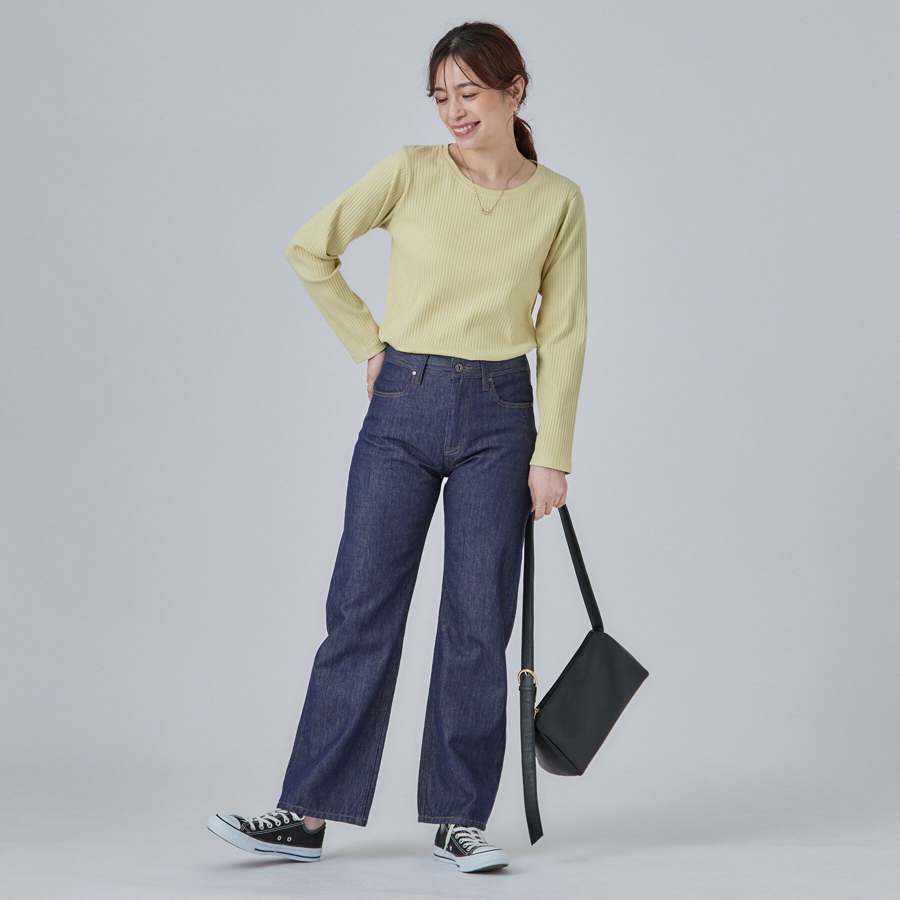 SHOO･LA･RUE「【S-LL】シンプルだから使いやすい すっきり見えの長袖トップス」|Tシャツ・カットソー|