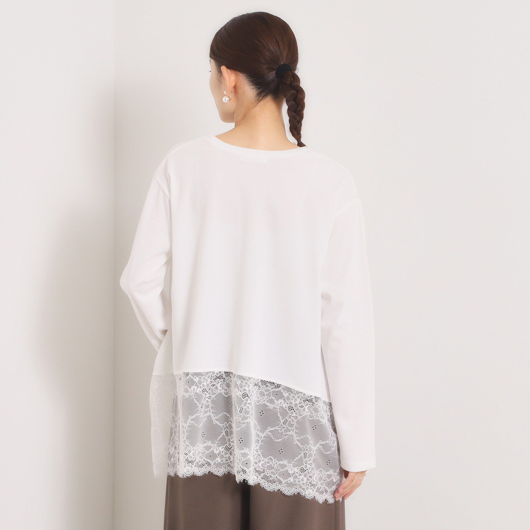 ITS&rsquo;DEMO「ヘムレースロングTシャツ」|Tシャツ・カットソー|