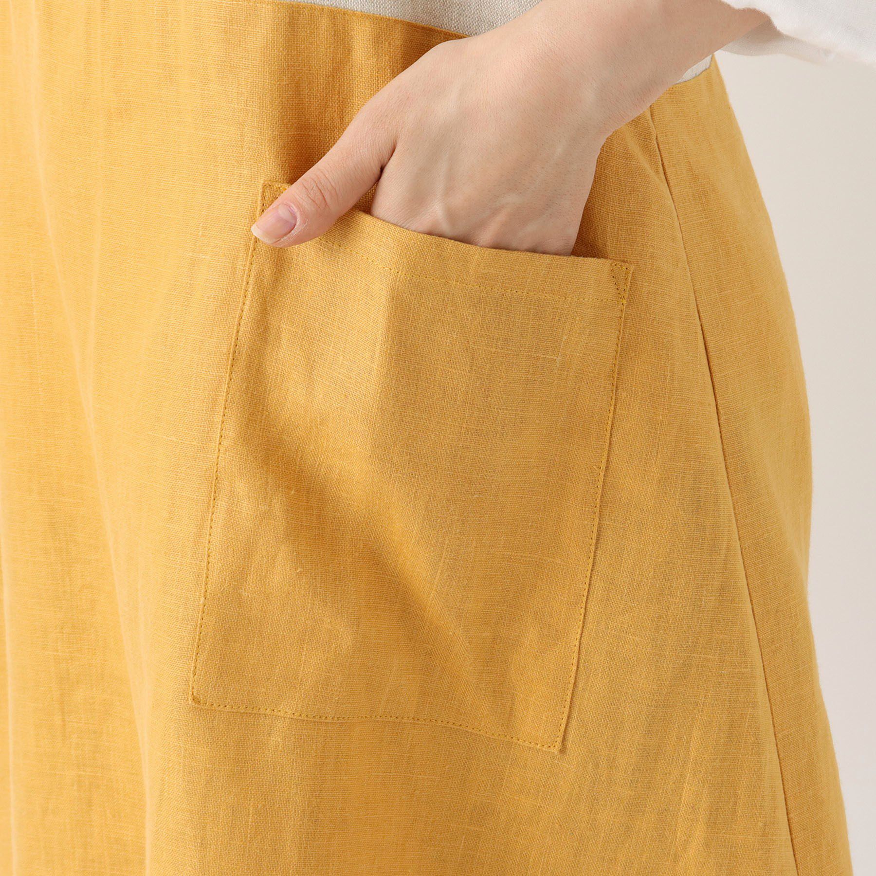 212 KITCHEN STORE「リネンバイカラースルーエプロン ヤマブキ ＜LINEN&BASIC リネンアンドベーシック＞」|食器・キッチングッズ|
