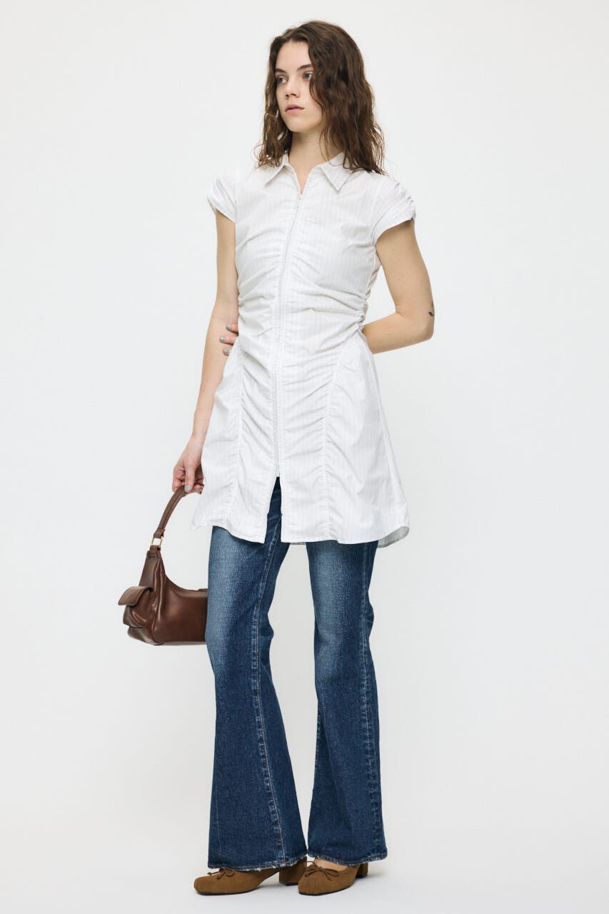 MOUSSY「GATHER SHIRT MINI ドレス」|ワンピース|