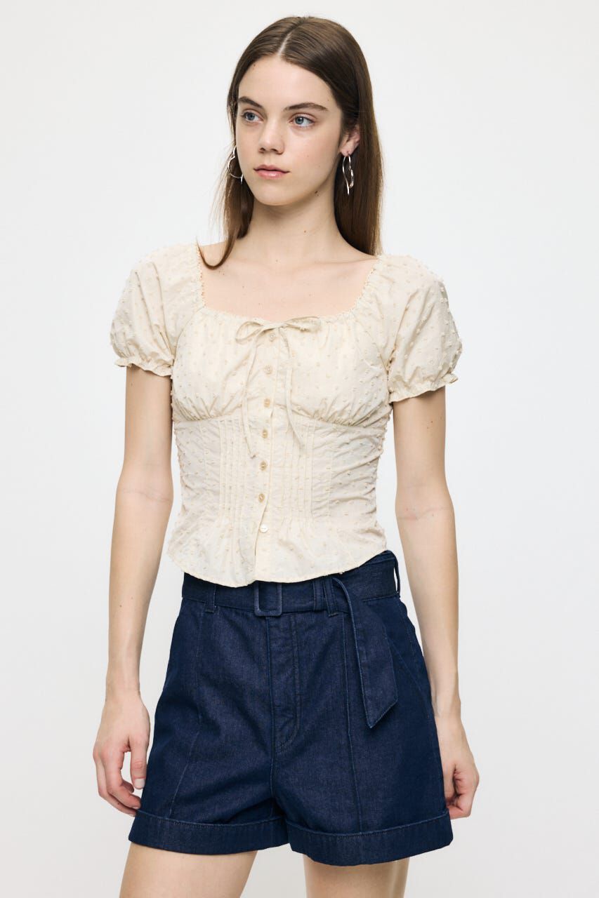 MOUSSY「POLKA DOT CORSET ブラウス」|シャツ・ブラウス|O/WHT1