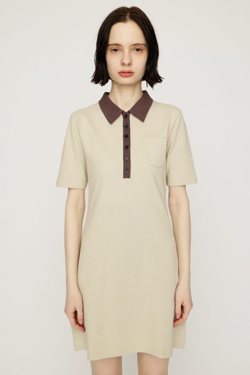 SLY「BI COLOR COLLAR ショートワンピース」|ワンピース|