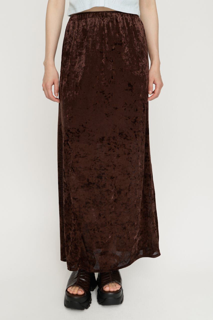 SLY「SHEER CHENILLE ロングスカート」|スカート|BRN