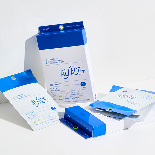 ALFACE＋（オルフェス）「ALFACE+(オルフェス) ピュアブラック ツルツルマスク (25ml&times;4枚入りBOX)」|フェイスマスク・パック|