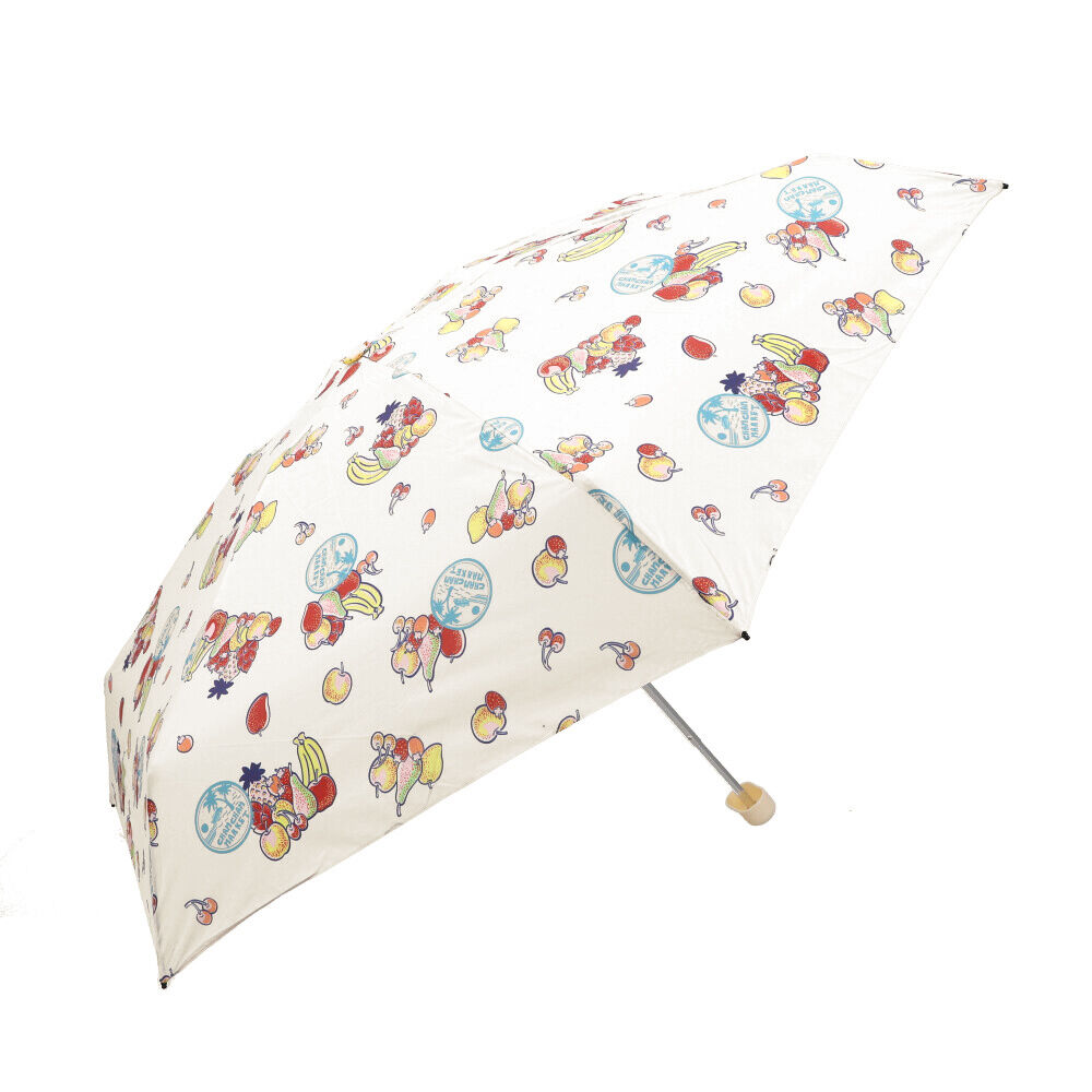 BACKYARD FAMILY「折りたたみ傘 レディース 通販 5段 折り畳み傘 ミニ 15cm コンパクト UV カラビナ付き」|傘|ベージュ1