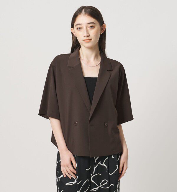 UNITED ARROWS「ツイル ハーフスリーブ シャツ ジャケット ‐ストレッチ 防シワ 接触冷感‐」|シャツ・ブラウス|