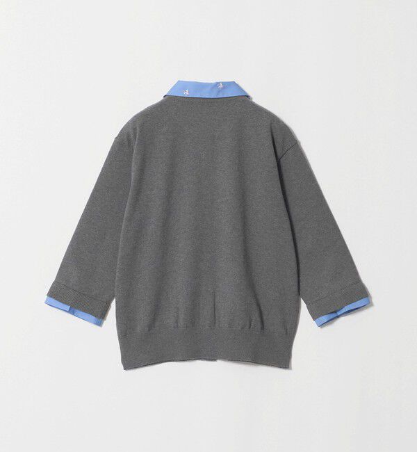 UNITED ARROWS「4WAY エンブロイダリー シャツ コンビ ニット ‐ウォッシャブル‐」|カーディガン|