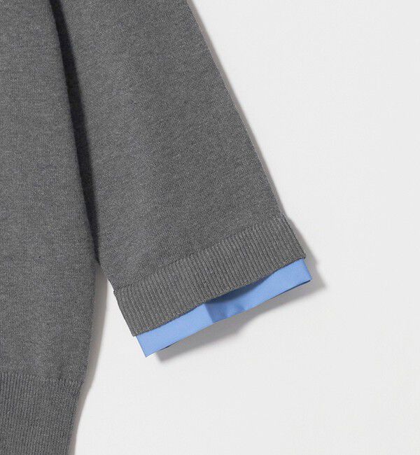UNITED ARROWS「4WAY エンブロイダリー シャツ コンビ ニット ‐ウォッシャブル‐」|カーディガン|