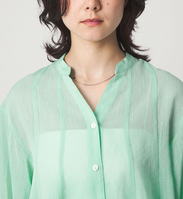 UNITED ARROWS green label relaxing「ラミーライク マチフレア ロングスリーブ ブラウス 通気性」|シャツ・ブラウス|