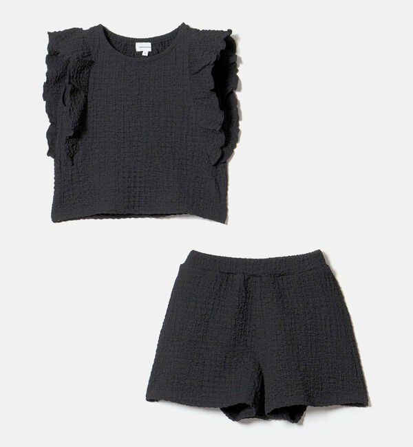 UNITED ARROWS green label relaxing「プクプク フリル セットアップ / キッズ 100cm-130cm」|ワンピース|BLACK