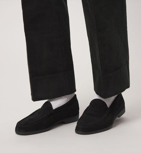 UNITED ARROWS green label relaxing「GLR スエード ヴァンプ モカシン スリッポン」|スリッポン|BLACK