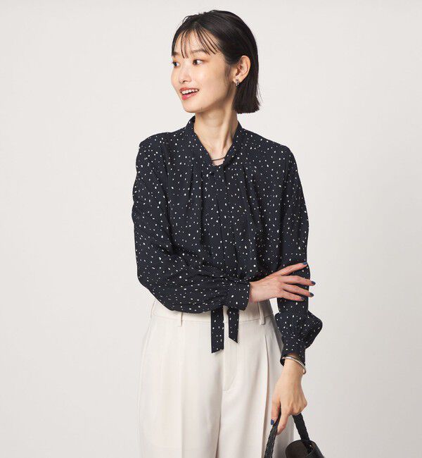 UNITED ARROWS green label relaxing「ボータイ ロングスリーブ ブラウス マシンウォッシャブル」|シャツ・ブラウス|