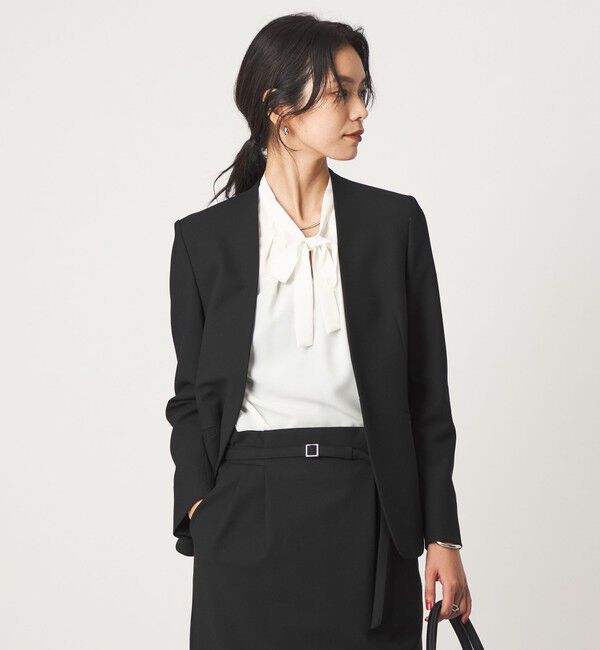 UNITED ARROWS green label relaxing「［size SHORT/TALLあり］ライト ダブルクロス ノーラペル ジャケット」|ノーカラージャケット|