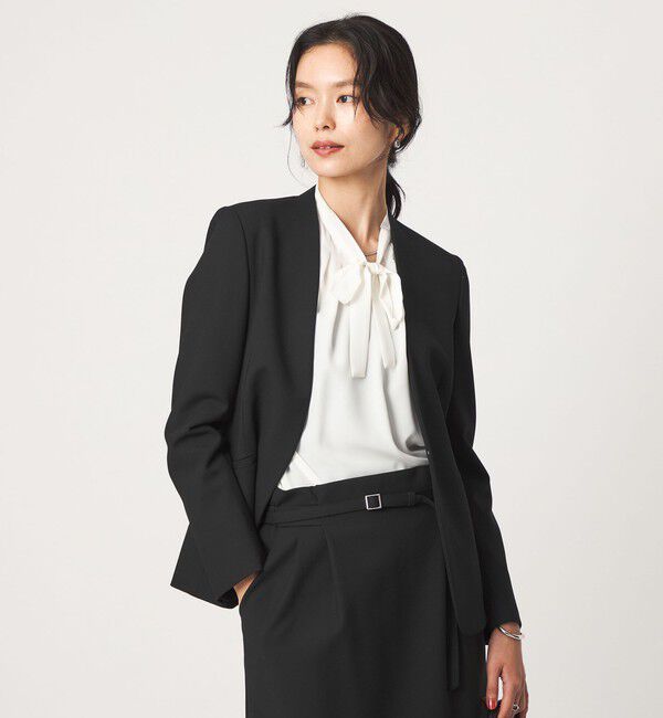 UNITED ARROWS green label relaxing「［size SHORT/TALLあり］ライト ダブルクロス ノーラペル ジャケット」|ノーカラージャケット|
