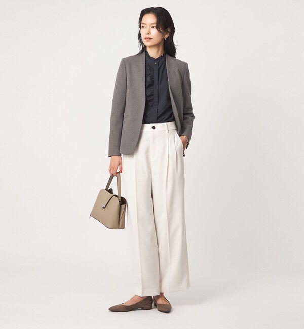 UNITED ARROWS green label relaxing「［size SHORT/TALLあり］ライト ダブルクロス ノーラペル ジャケット」|ノーカラージャケット|