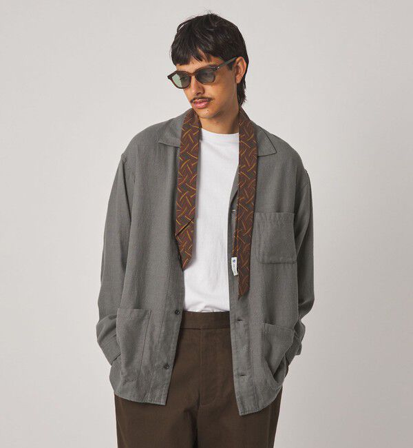 STEVEN ALAN「＜Steven Alan＞ シルクネップ オープンカラー カバーオール シャツ」|その他|