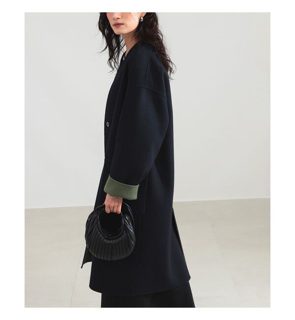 Demi-Luxe BEAMS 「リバー Vネック ロングコート」|ダッフルコート|