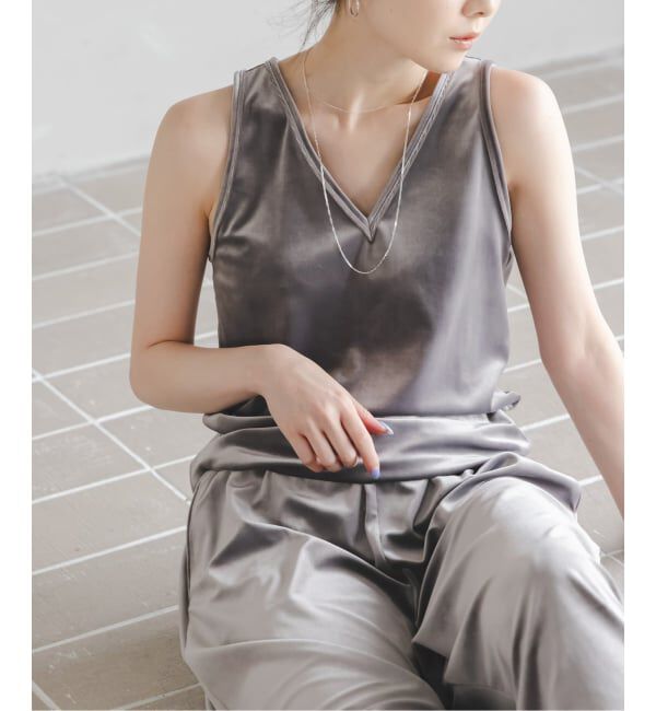 NOBLE「《NOBLE別注》GREYCHORD/グレーコード ベロアVネックノースリーブ」|Tシャツ・カットソー|
